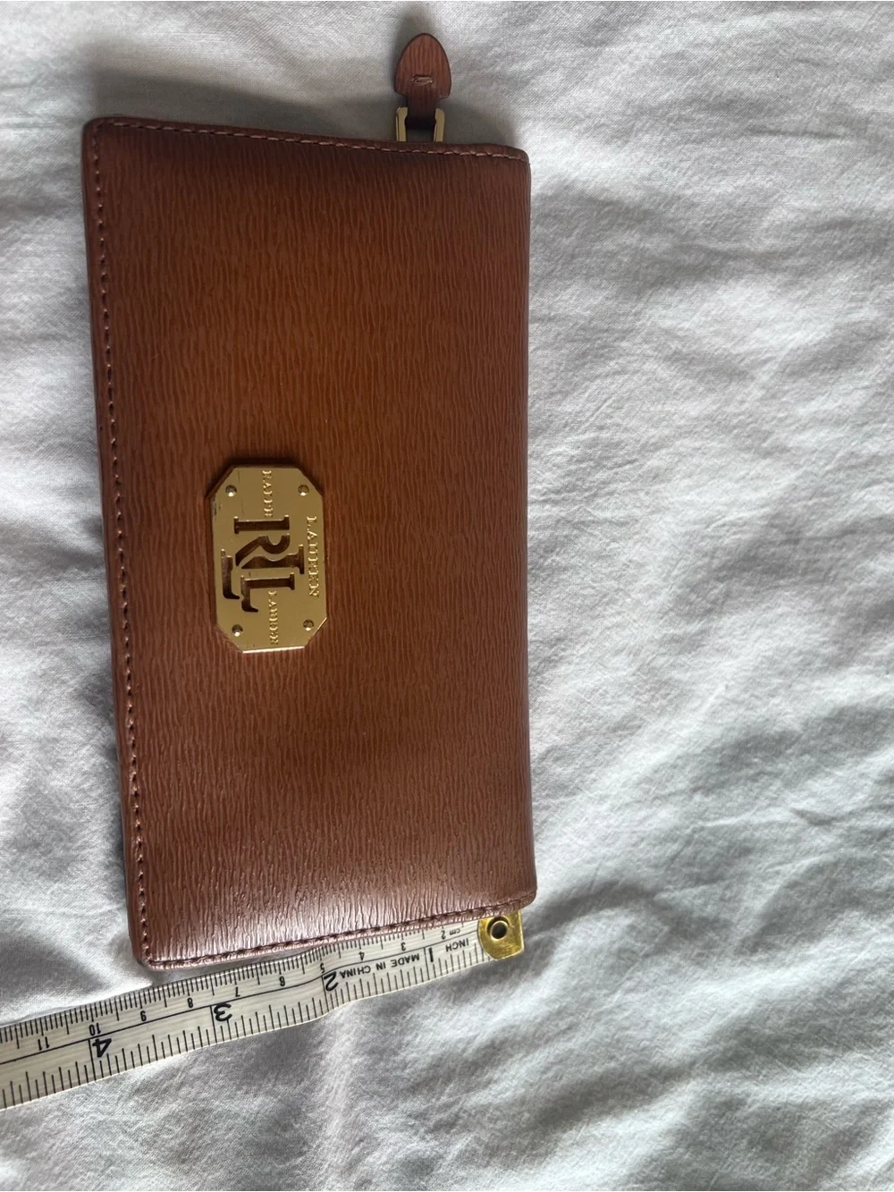 Lauren Ralph Lauren Crosshatch Leather Slim Snapped-Closure Wallet